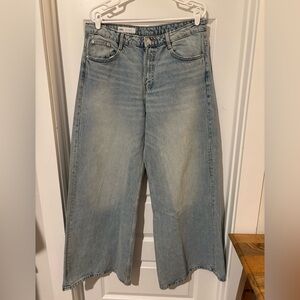 Zara Light Blue Wide-Leg Jeans